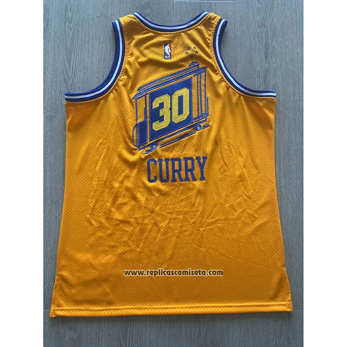 Camiseta Golden State Warriors Stephen Curry #30 Mitchell & Ness 2019-20 Amarillo